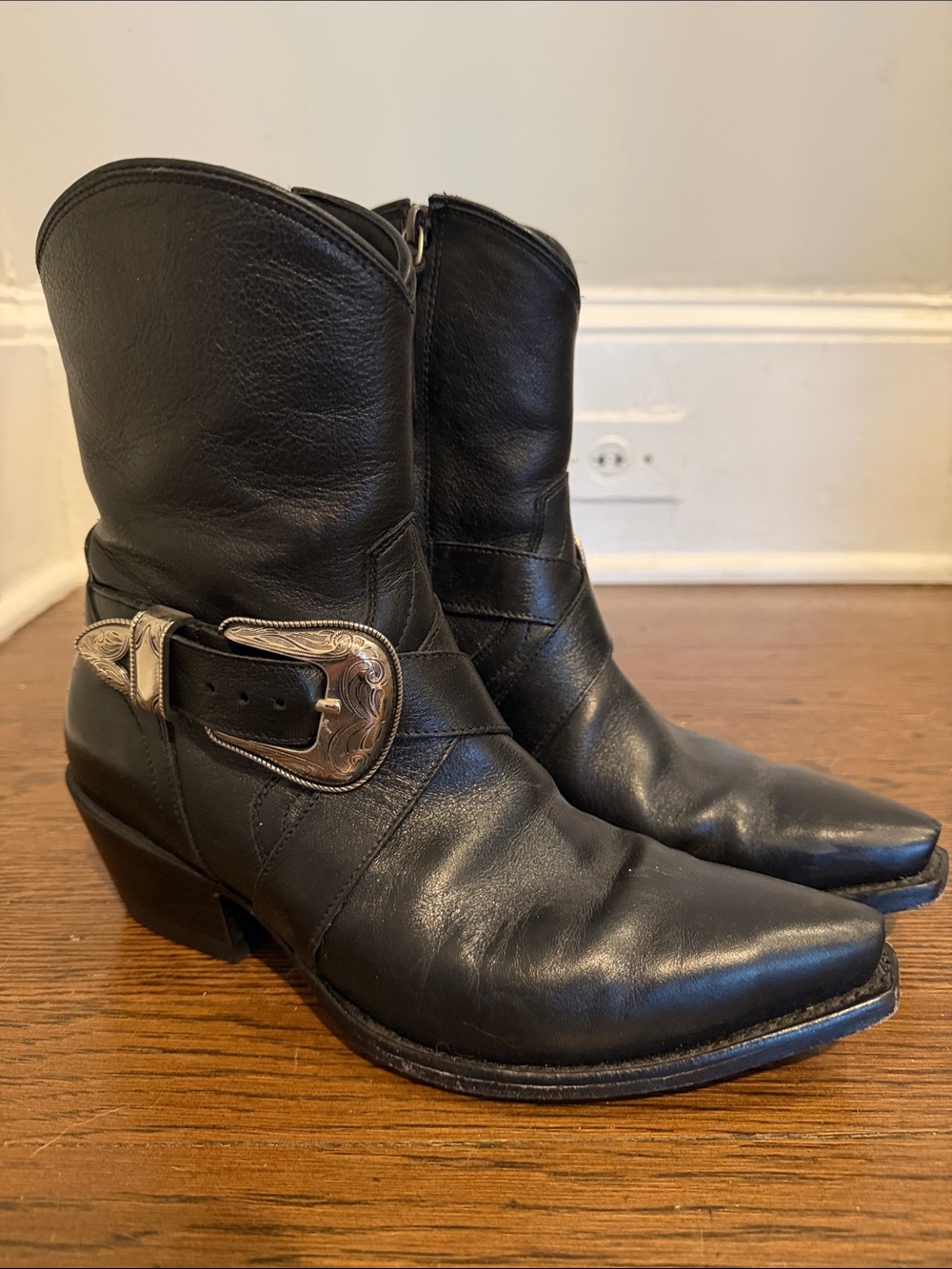 Tecovas Silver Buckle Booties
